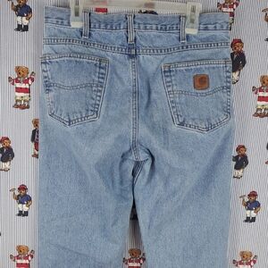 Carhartt B18 STW straight leg traditional fit light wash workwear jeans 34/32